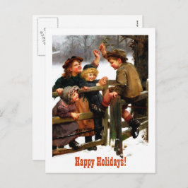 Cartão Postal De Festividades Feliz Férias. Vintage Art