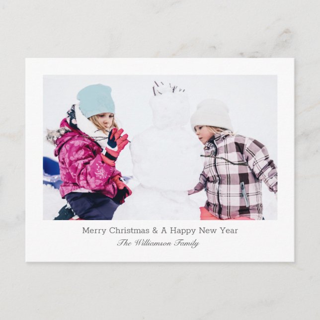 Cartão Postal De Festividades Feliz Foto de Natal (Frente)