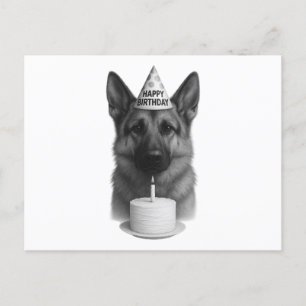 Cartão Postal De Festividades Feliz German shepherd de aniversário