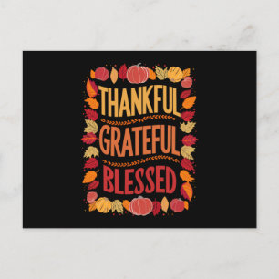 Cartão Postal De Festividades Feliz Graças Abençoada Queda de Ação de Graças