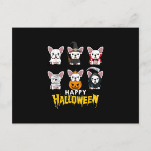 Cartão Postal De Festividades Feliz Halloween Cachorros Engraçados Fantasia Bull