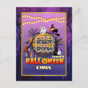 Cartão Postal De Festividades Feliz Halloween É Felebração da Época Spooky