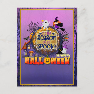 Cartão Postal De Festividades Feliz Halloween É Felebração da Época Spooky