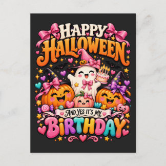 Cartão Postal De Festividades Feliz Halloween E Sim É Meu Aniversário Gost