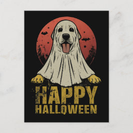 Cartão Postal De Festividades Feliz Halloween Labrador Retriever Dog Ghost
