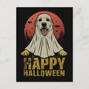 Cartão Postal De Festividades Feliz Halloween Labrador Retriever Dog Ghost