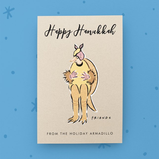 Cartão Postal De Festividades Feliz Hanukkah do Holiday Armadillo (Postcard on table)