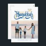 Cartão Postal De Festividades "Feliz Hanukkah" Dourado Menorah<br><div class="desc">"Feliz Hanukkah" Dourado Menorah design.</div>