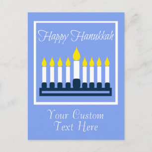 Cartão Postal De Festividades Feliz Hanukkah Menorah