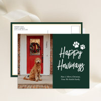 Feliz Howlidays Foto de Pet de Caligrafia Verde