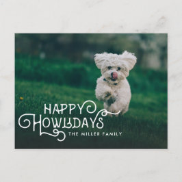 Cartão Postal De Festividades Feliz Howlidays | Pet Photo