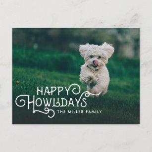 Cartão Postal De Festividades Feliz Howlidays   Pet Photo
