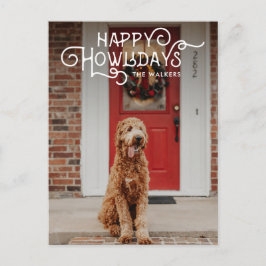 Cartão Postal De Festividades Feliz Howlidays | Pet Photo
