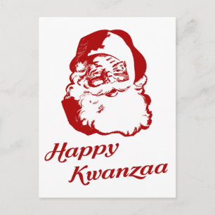 Cartão Postal De Festividades Feliz Kwanzaa Natal Papai Noel