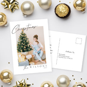 Cartão Postal De Festividades Feliz Modern Caligrafia manuscrita Foto