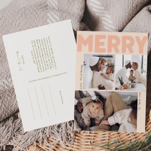 Cartão Postal De Festividades Feliz Moderna Ano Coral Em Revisão 3 Foto Vertical