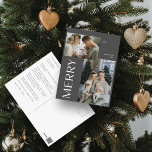 Cartão Postal De Festividades Feliz Moderna Cinza 2 Foto Natal<br><div class="desc">Ei, famílias jovens! Você está pronto para espalhar algumas alegrias de férias da forma mais na moda e moderna possível? Diga olá à nossa Cinza Moderna Feliz 2 Cartão postal de Natal - a maneira perfeita de mostrar as incríveis vibrações da sua família durante a época festiva! O vamos começa...</div>