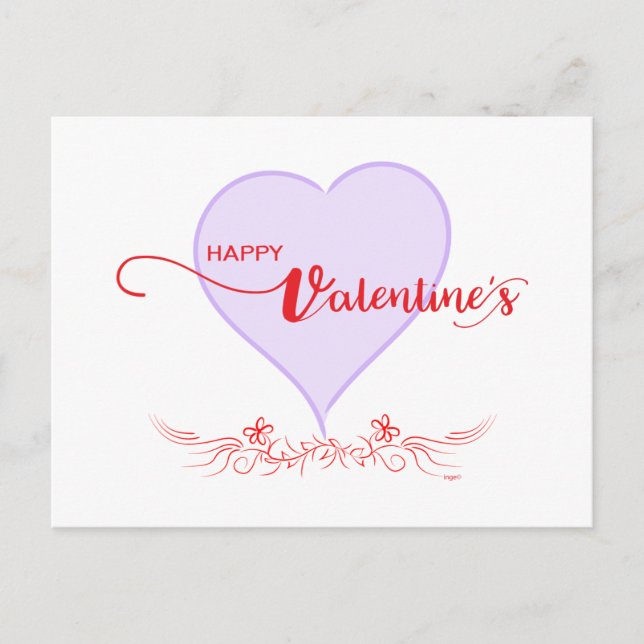 Cartão Postal De Festividades Feliz-Namorados-Roxo-Coração-Roxos (Frente)