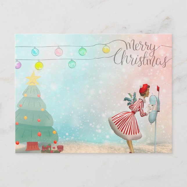 Cartão Postal De Festividades "Feliz Natal" (Frente)