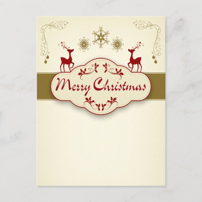 Cartão Postal De Festividades Feliz Natal (Frente)