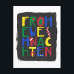 Cartão Postal De Festividades Feliz Natal<br><div class="desc">Cartão Feliz Natal handgemalt em Gouache,  Grundfarben vermelho amarelo azul e verde</div>