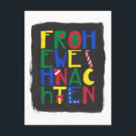 Cartão Postal De Festividades Feliz Natal<br><div class="desc">Cartão Feliz Natal handgemalt em Gouache,  Grundfarben vermelho amarelo azul e verde</div>