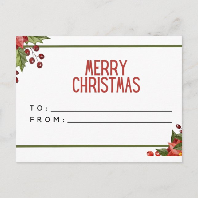 Cartão Postal De Festividades Feliz Natal (Frente)