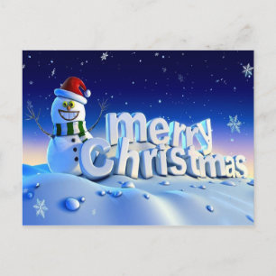 Cartão Postal De Festividades Feliz Natal 3d e feliz ano novo
