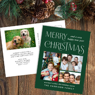 Cartão Postal De Festividades Feliz Natal 4 Foto Verde