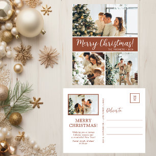 Cartão Postal De Festividades Feliz Natal 4 Fotos