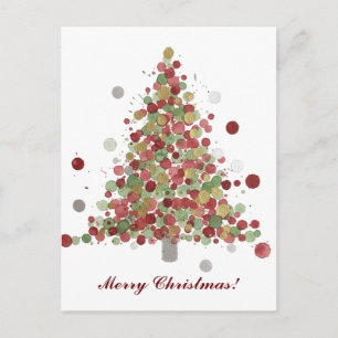 Cartão Postal De Festividades Feliz Natal Árvore de Bolinhas