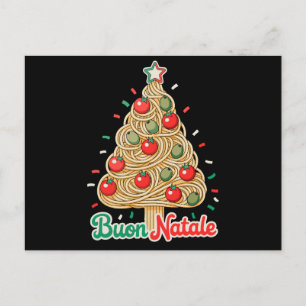 Cartão Postal De Festividades Feliz Natal Árvore de Natal de Massa Italiana