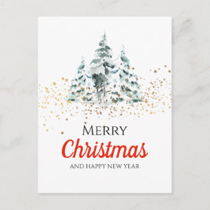 Cartão Postal De Festividades Feliz Natal - árvore de Natal - estrela brilhante
