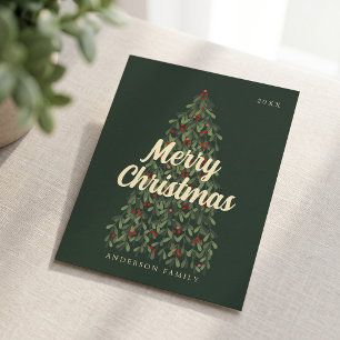 Cartão Postal De Festividades Feliz Natal Árvore de Natal Moderna e Elegante