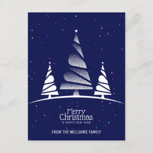 Cartão Postal De Festividades Feliz Natal Árvore Deseja Foto da Família de Marin