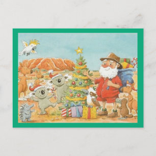 Cartão Postal De Festividades Feliz Natal Australiano