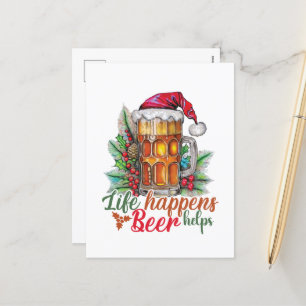 Cartão Postal De Festividades Feliz Natal bar de arte da cerveja