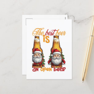 Cartão Postal De Festividades Feliz Natal bar de arte da cerveja