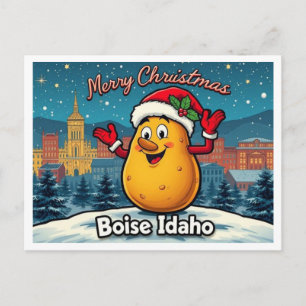 Cartão Postal De Festividades Feliz Natal Batata Boise Idaho 
