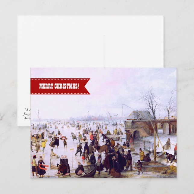 Cartão Postal De Festividades Feliz Natal. Belas artes natalinas (Frente/Verso)