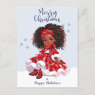 Cartão Postal De Festividades Feliz Natal Black Girl Magic Melanin Xmas Divertid