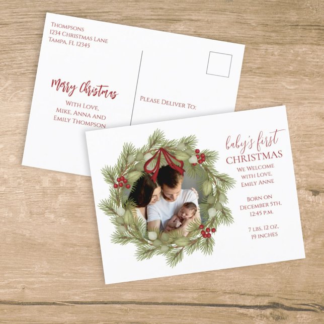 Cartão Postal De Festividades Feliz Natal Botânico Férias de inverno (Criador carregado)