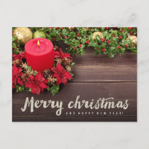 Cartão Postal De Festividades Feliz Natal (brilho prateado)