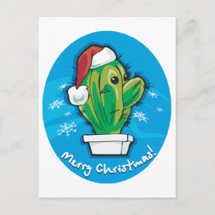 Cartão Postal De Festividades Feliz Natal Cactus