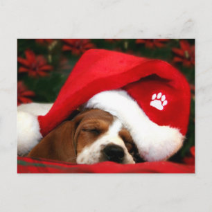 Cartão Postal De Festividades Feliz Natal Cartão de posto Puppy