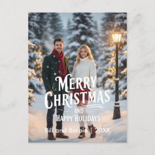 Cartão Postal De Festividades Feliz Natal/Casais de Férias Felizes Frente de Fot