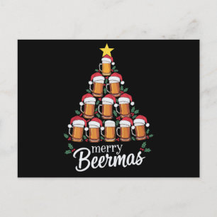 Cartão Postal De Festividades Feliz Natal Cervejeiro Caneca Árvore de Natal Chap