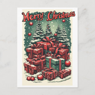 Cartão Postal De Festividades Feliz Natal colorido em um