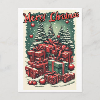 Cartão Postal De Festividades Feliz Natal colorido em um
