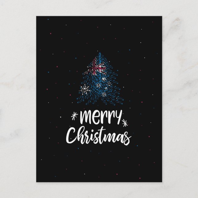 Cartão Postal De Festividades Feliz Natal com a bandeira da Austrália (Frente)